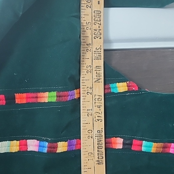 Antique Bedouin embroidered green velvet dress XXL - Picture 9 of 9